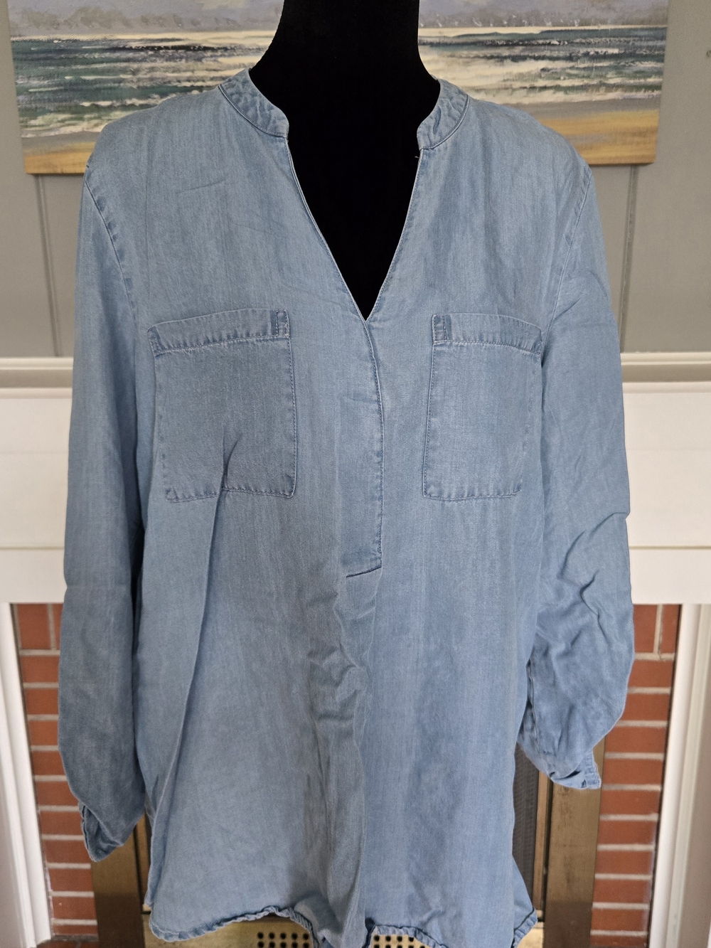 Marc New York Light Blue Denim Tunic Top